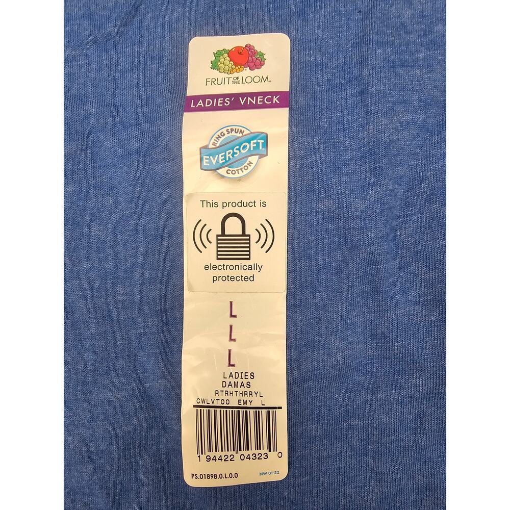 NWT Fruit of the Loom ladies V-Neck T-shirt size LARGE - Picture 3 of 6
